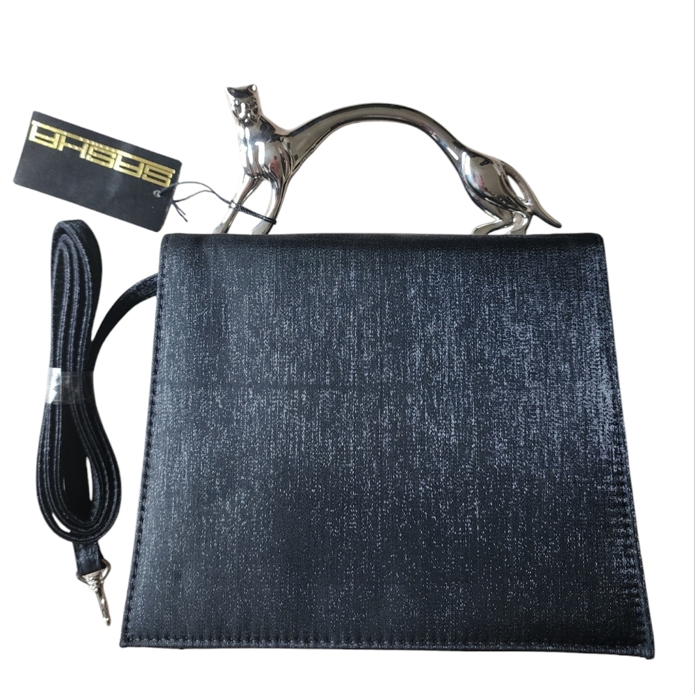 Vintage SASHA silver cat handle bag, crossbody/handbag, 1999